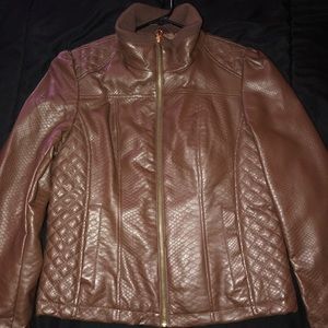 Brown Faux Leather Jacket